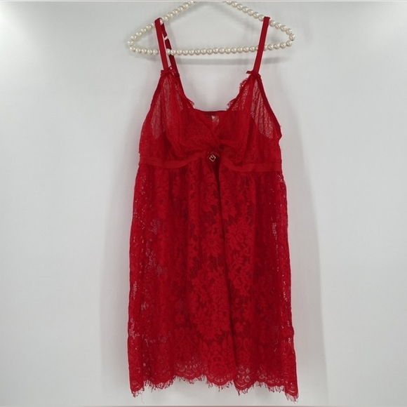 CACIQUE Lace Night Gown Red Sexy Dress Size 18/20 - Picture 1 of 9